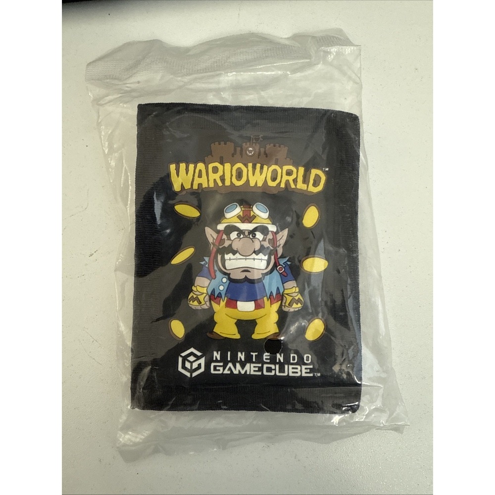 Wario World Wallet w/Keyring Nintendo Gamecube Promo‎ 2003 NEW In Plastic